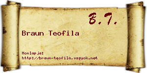 Braun Teofila névjegykártya